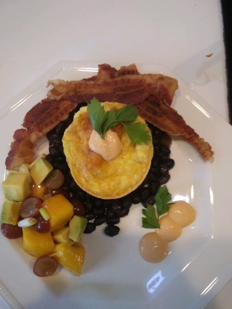 Eggs in Tortilla Nests with Black Beans and Pico de Gallo